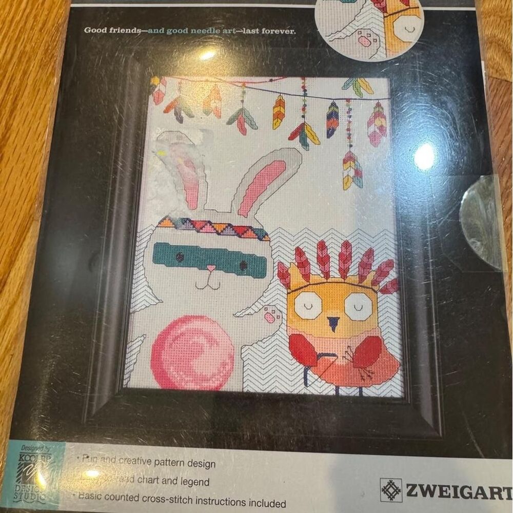 Artiste counted cross stitch kit Owl and Bunny